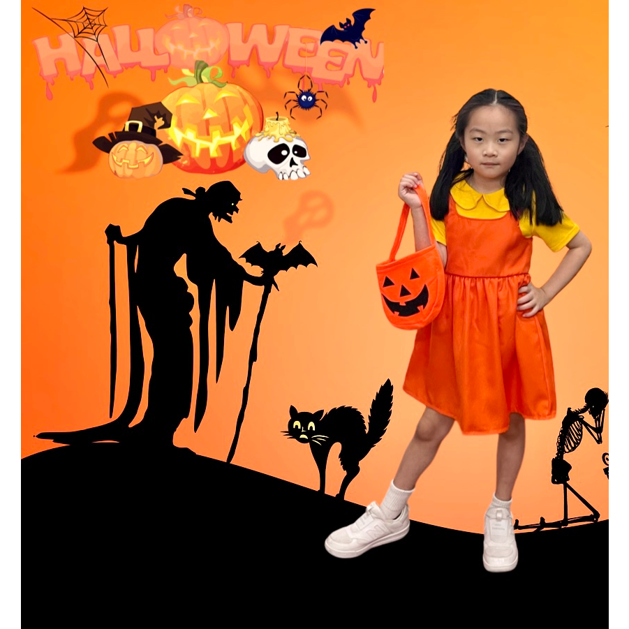 ชุดเด็กหญิง ชุดโกโกวา ชุดโกวาเด็ก halloween งานไทยเกรด A มีซิปหลัง ใส่สบาย
