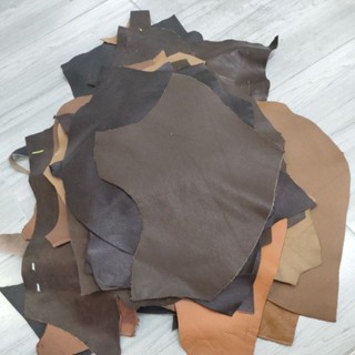 เศษหนังแท้ (1 กก./135 บาท) :หนังนิ่ม/หนา1.2 มม. /หนังออนอิตา…