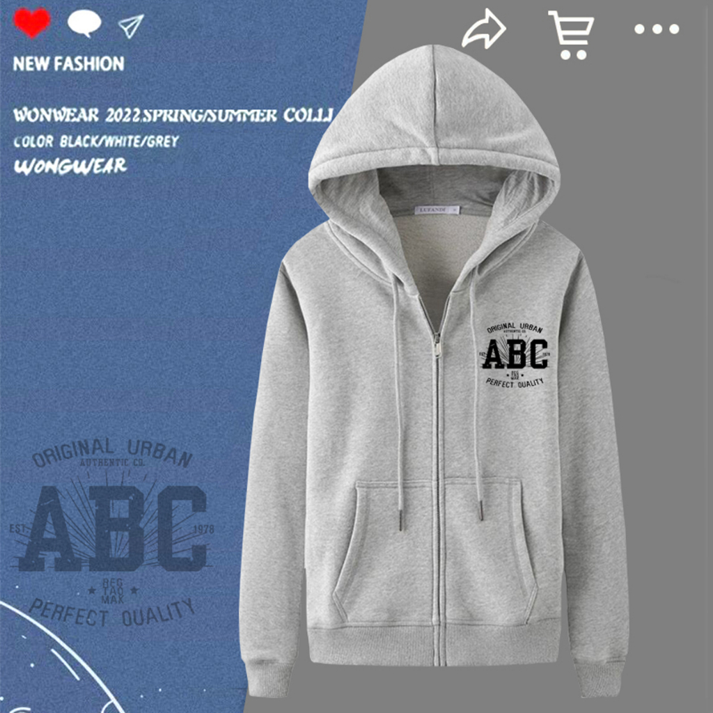 ZIP-650 เสือแจ็คเก็ต เสื้อฮู้ตแขนยาวมีซิปหน้าใส่อุ่น เนือผ้าสำลี มีลายสกรีนหน้า-หลัง มีให้เลือก 5สี 5 ไซส์ ใส่