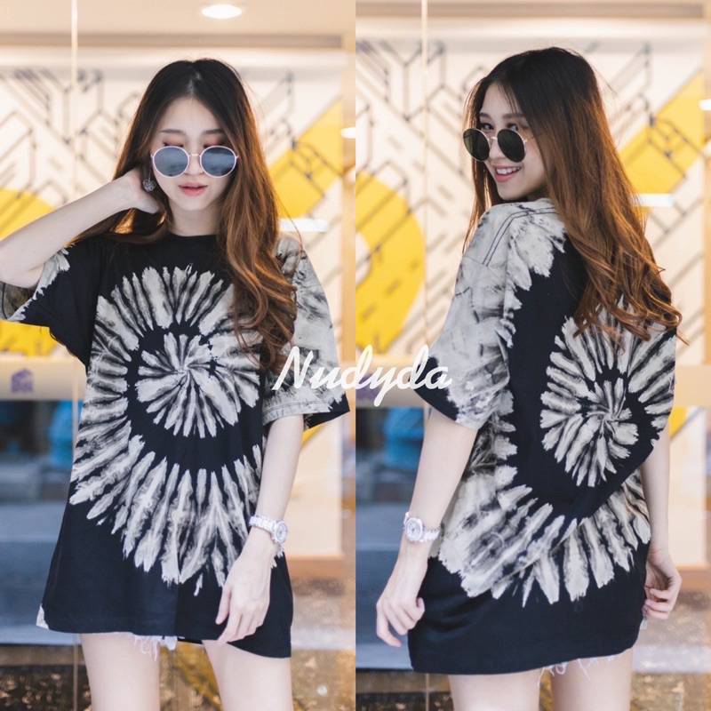 เสื้อยืดมัดย้อม ลายสวยอกใหญ่ผ้าสีกัดหยอดย้อมน่ารัก อก44”+ยืด2-4”