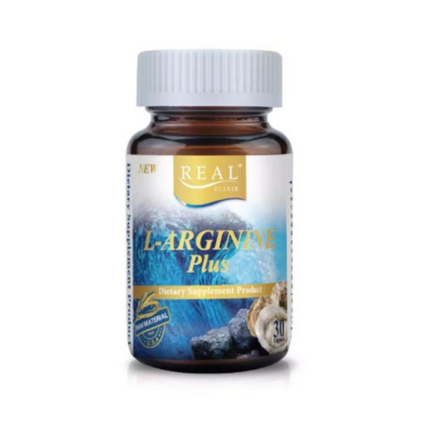 Real Elixir L-Arginine Plus (สารสกัดจากหอยนางรม) บรรจุ 30 เม็ด แอล-อาร์จินีน พลัส