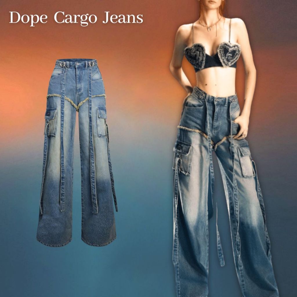 Merge Official - Dope Cargo Jeans (พร้อมส่ง)