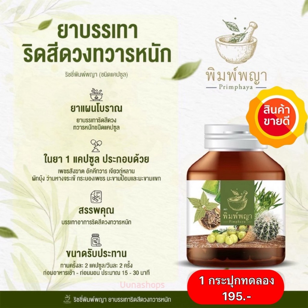 ริชชี่พิมพ์พญา สมุนไพรปราบ ริดสีดวงทวาร บรรเทาริดสีดวงทวาร บวม แดง ติ่งยุบไว (1กระปุก)