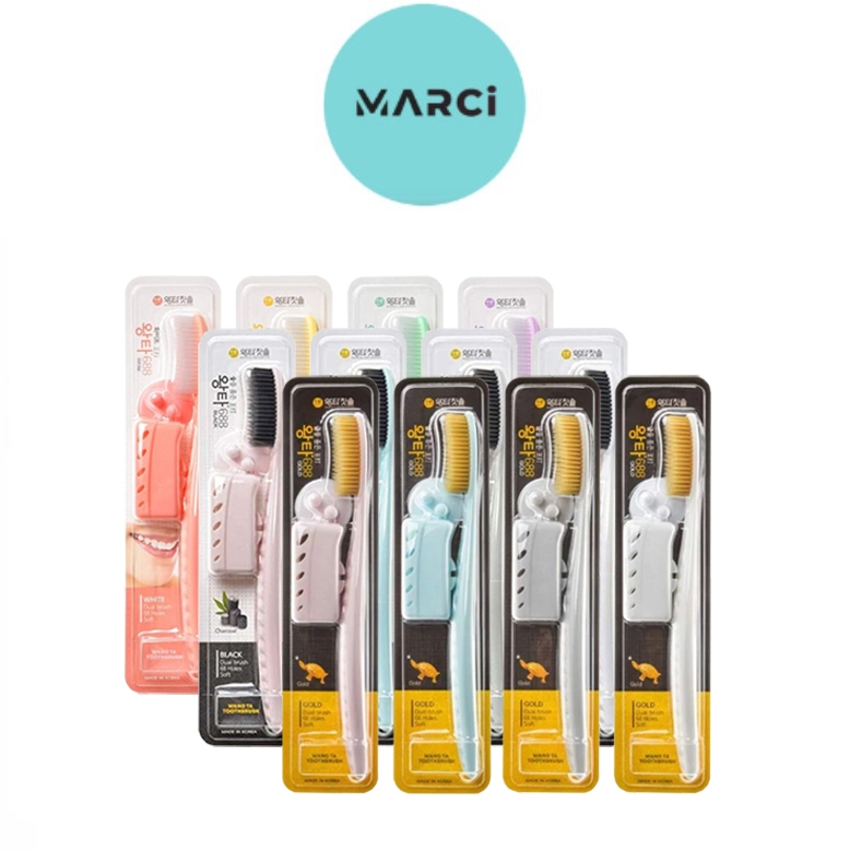 [1 ด้าม][สุ่มสีด้าม] แปรงสีฟันจองกุก Wangta Tooth Brush White Pastel ขนแปรงนุ่ม แปรงสะอาดล้ำลึก