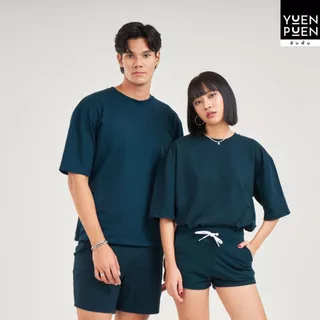 YuenPuen เสื้อยืด Oversize สีกรมท่า ยืนพื้น ไม่ยืด ไม่ย้วย เสื้อสีพื้น เสื้อโอเวอร์ไซส์ ผ้านุ่ม