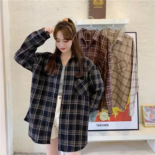 👉 เสื้อเชิ้ตผู้หญิงลายสก๊อต แขนยาว วินเทจ สไตล์เกาหลี ผ้าฝ้ายเนื้อนุ่ม ใส่สบาย แฟชั่นฮิต