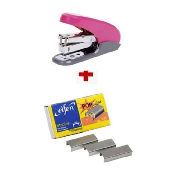 ชุดเครื่องเย็บกระดาษ elfen #PS-10 รุ่น เบาแรง 50% ชุดเซ็ต (ลวดเย็บกระดาษ #10) stapler set เครื่องเย็บกระดาษ