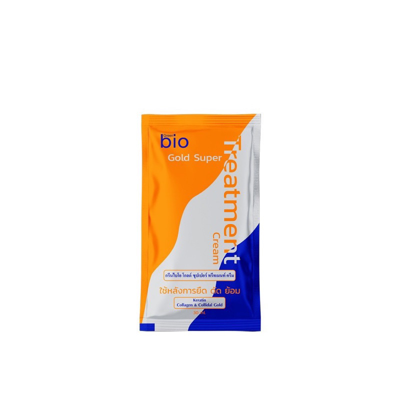 Green Bio โกลด์ ซุปเปอร์ ทรีทเม้นท์ หมักผม ซองส้ม 30ml