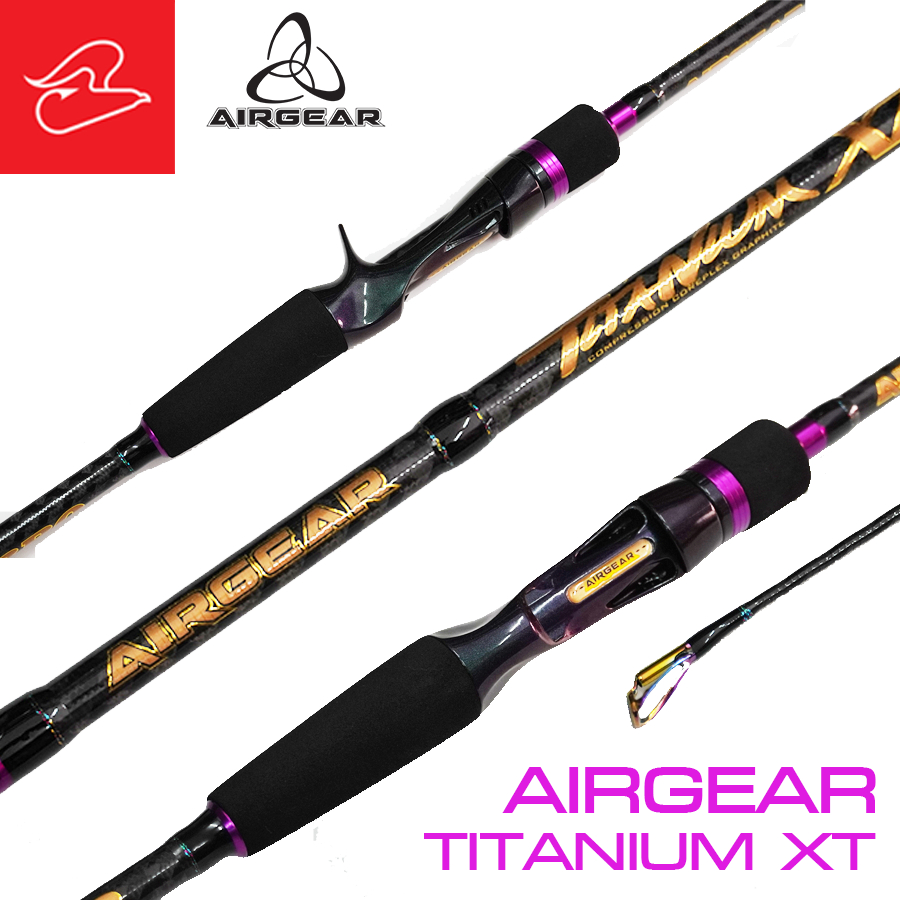 คันตีเหยื่อปลอมแอร์เกียร์ Airgear Titanium เบทและสปินนิ่ง ยาว 6 ฟุต 8 เวท 8-17lb, 10-20lb และยาว 7 ฟ