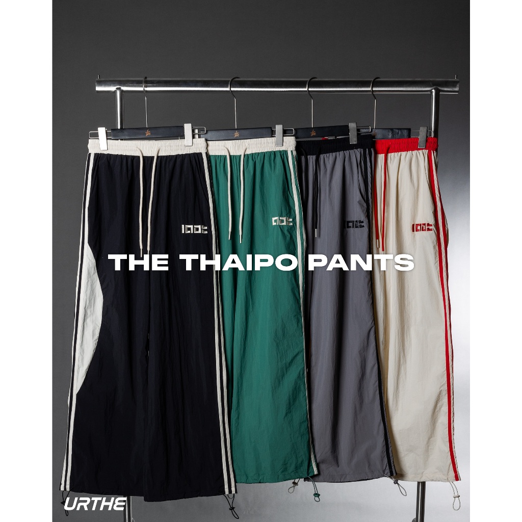 URTHE - กางเกงวอร์ม ขายาว ผ้าร่ม ปัก เดอะ รุ่น THE THAIPO PANTS