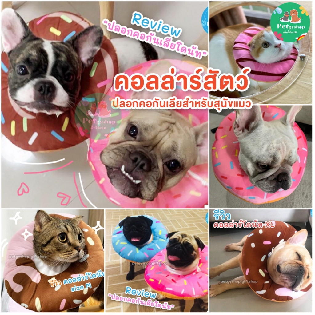 ปลอกคอกันเลีย​ คอลล่าร์สุนัข คอลลล่าร์แมว (วัดรอบคอก่อนสั่งซื้อ)