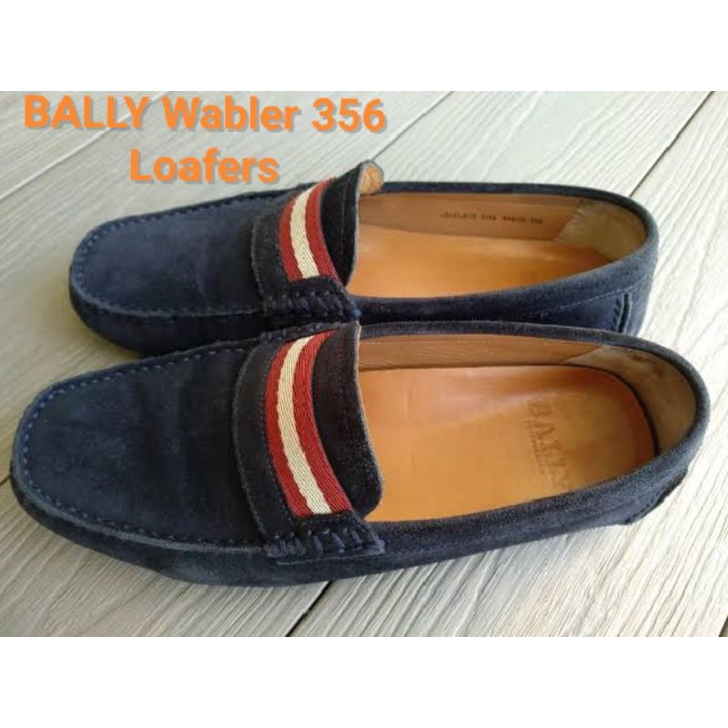 BALLY Wabler 356 Navy Blue Suede Loafers                            Made in Switzerland 7us 6eu 42/26.5cm.