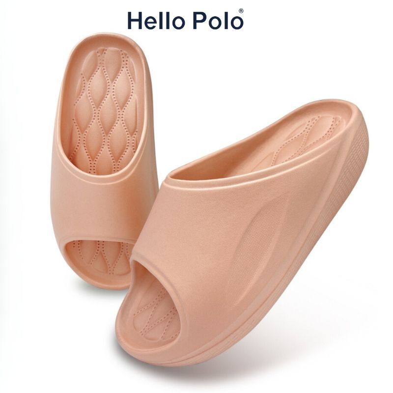 Hello Polo MH9001 รองเท้าแตะ รองเท้าแฟชั่น 4cm ฐานหนา เทาอ่อน นุ่ม น้ำหนักเบา กลางแจ้ง ห้องน้ำ ลำลองสำหรับผู้หญิง MH9