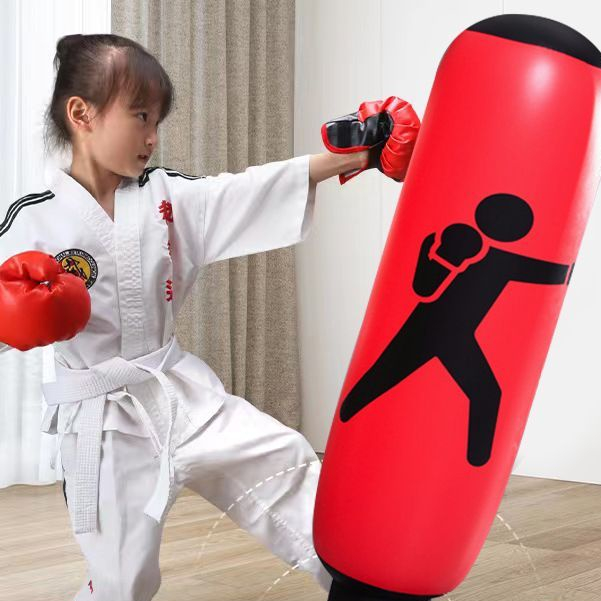 Inflatable boxing post children's fitness punching bag Vertical household punching bag material boxi