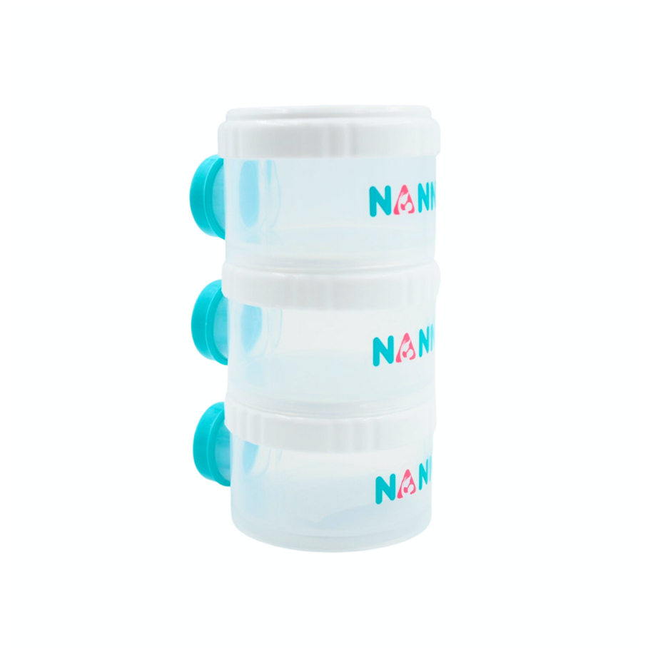 NANNY กระปุกชั้นแบ่งนม 3 ช่อง (สีใส) รุ่น S3-N201 (8 ออนซ์ BPA FREE) ที่ใส่น้ำนม ช่องใส่นมผงเด็ก อุปกรณ์สำหรับแม่และลูก