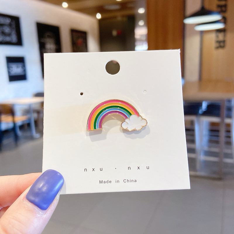 ( พร้อมส่ง ) เข็มกลัดกระเป๋า/ปกเสื้อโลหะลายrainbow