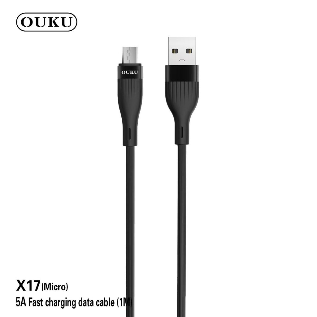 NEW!! OUKU X17 สายชาร์จรุ่นใหม่ 5A output Fast charge สายแข็งแรง สำหรับ Micro/Type-C/IOS สะดวกพกพาง่าย มีประกัน