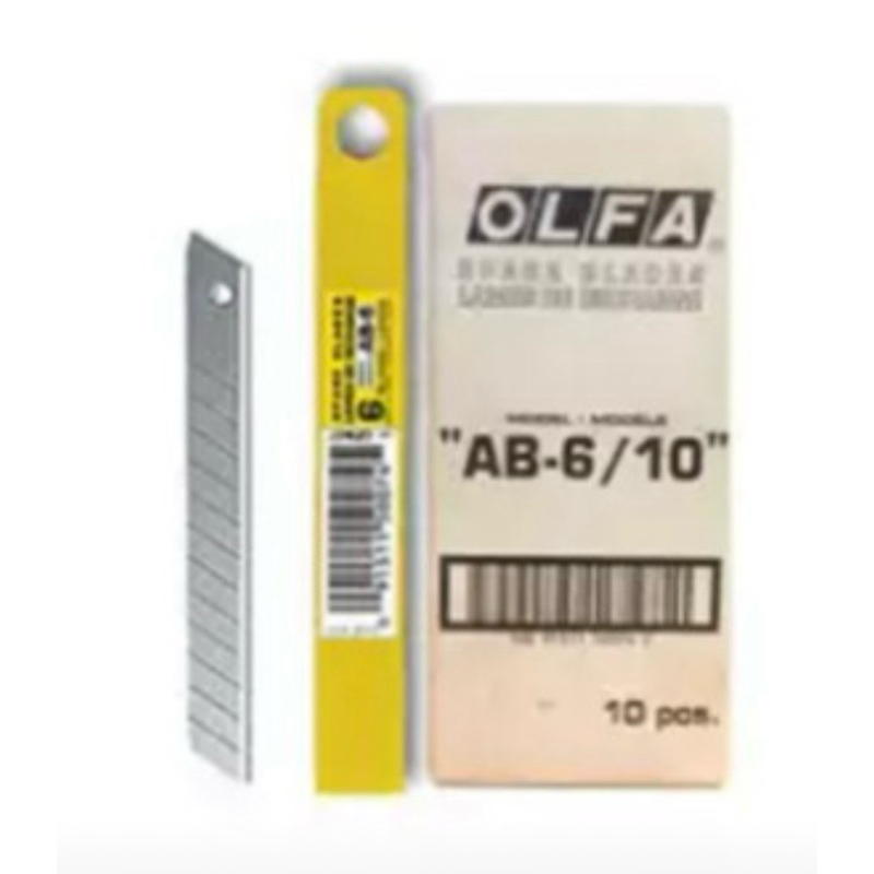 ใบมีดคัตเตอร์ OLFA (ยกกล่อง) รุ่น AB6/10 บรรจุ 60 ใบ