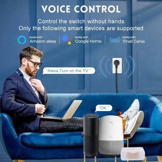 Tuya WiFi Wall Power Socket ปลั๊กไฟติดผนังทูย่า สั่งผ่านแอพ เสียง Google home, Amazon Alexa แอพ TuyaSmart, Smart life