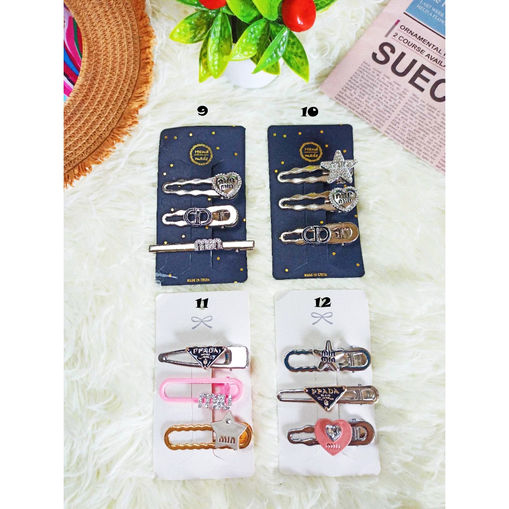 พร้อมส่งในไทย!!! กิ๊บติดผมเหล็กแผง กิ๊ปติดผม กิ๊ปติดผมแฟชั่น กิ๊ปแฟชั่น กิ๊บลายแบรนด์  กิ๊ปหนีบผม กิ๊บติดผมเกาหลี
