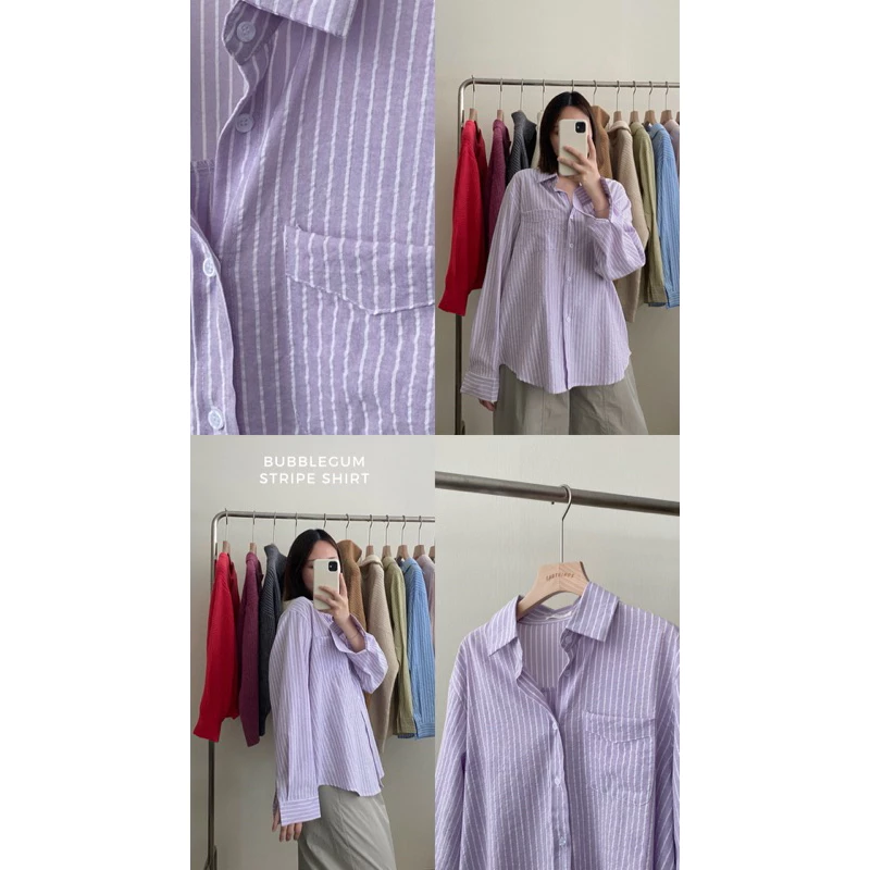 FADTHINGS : bubblegum stripe shirt