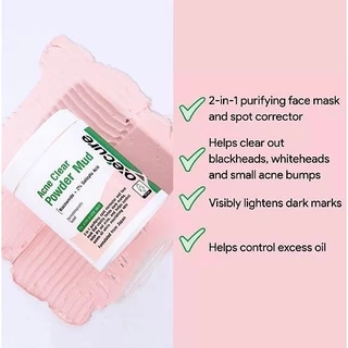 แป้งโคลน Oxecure Acne Clear Powder Mud 50g. อ๊อกซีเคียว แป้งโคลนสำหรับผิวที่มีปัญหาสิว ลดการสะสมของแบคทีเรีย