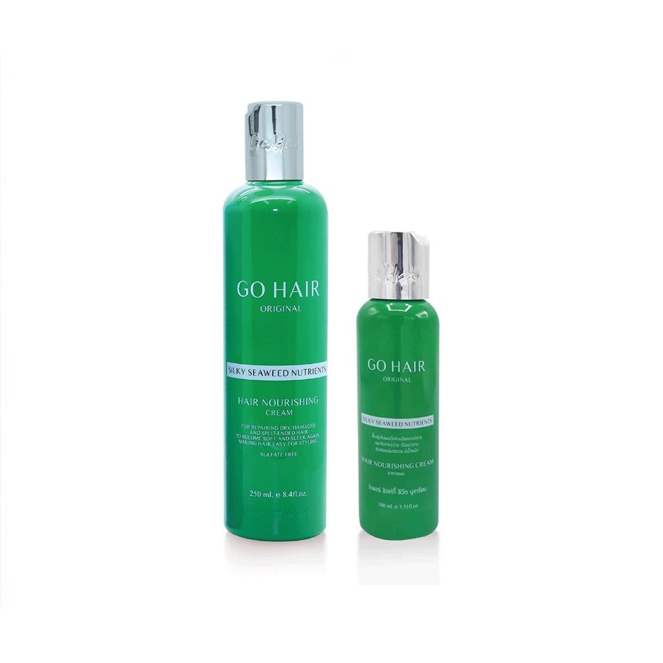 Go Hair โกแฮร์ ขวดสีเขียว ซิลกี้สาหร่าย 100 ml.