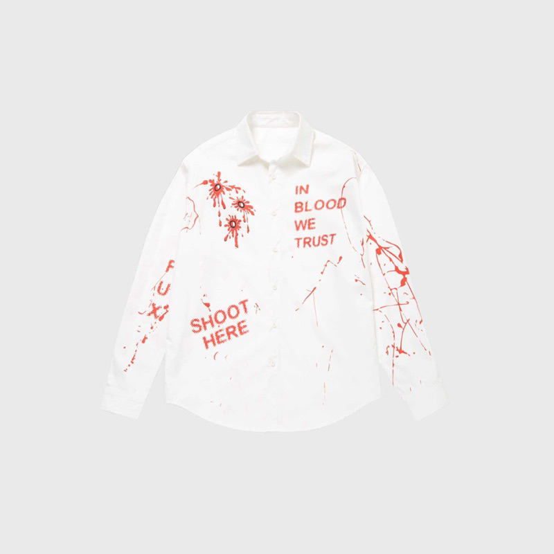 BLOOD SPLASH BUTTON SHIRT
