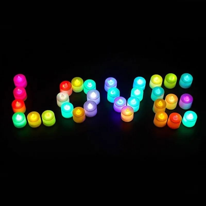 เทียน Led ใส่ถ่าน เปลี่ยนสีได้ 7 สี / แพ็คละ 10 ชิ้น สำหรับ งานวันเกิด งานปาร์ตี้ หรืองานเลี้ยงปีใหม่