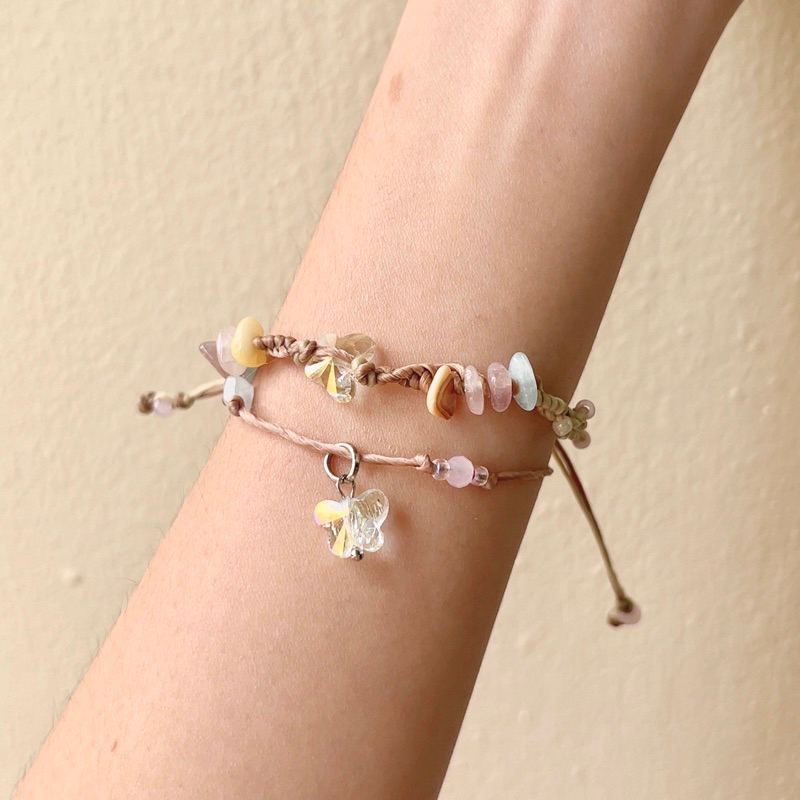 สร้อยข้อมือเชือกถัก (small butterfly ผีเสื้อใส)