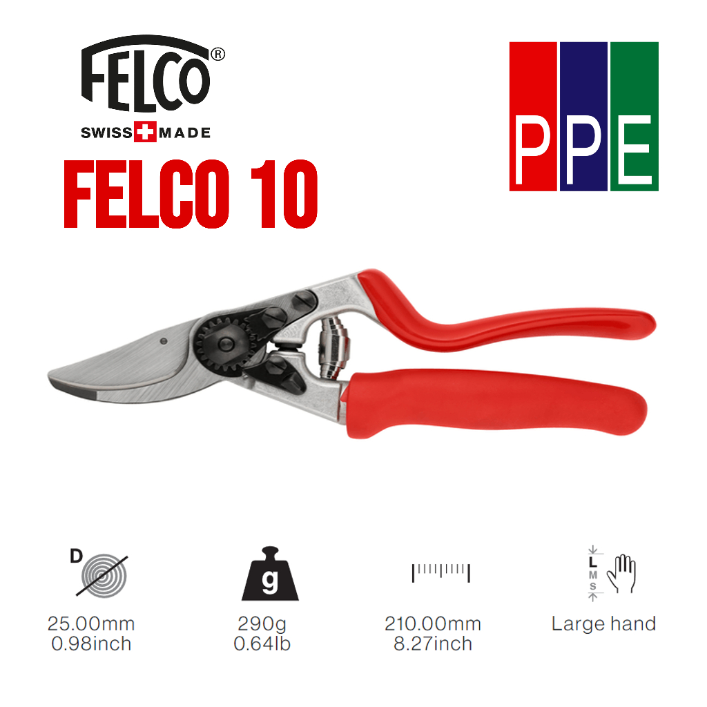 FELCO 10 [FELCO] กรรไกรตัดแต่งกิ่ง กรรไกรงานสวน สำหรับมือซ้าย High performance - Ergonomic - Left-hand version