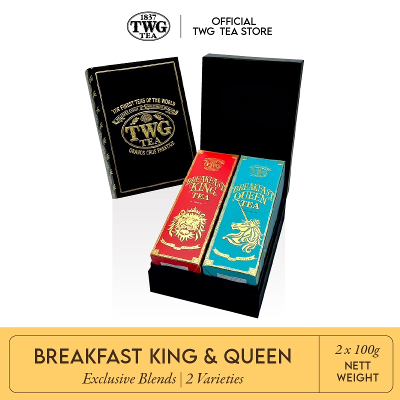TWG TEA  Breakfast King &amp; Queen haute couture style gift set (box of 2) เซ็ทชาพร้อมกล่องห่อTWG