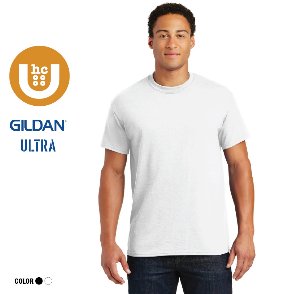GILDAN Ultra Cotton 100% แท้ S-2XL ขาว ดำ เสื้อยืด unisex