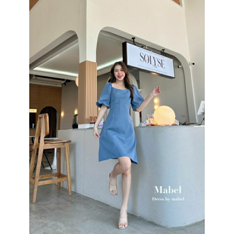 c86 Ballon Dress เดรสแขนบอลลูนผูกเอวป้ายlalarlan - รูปที่ 6