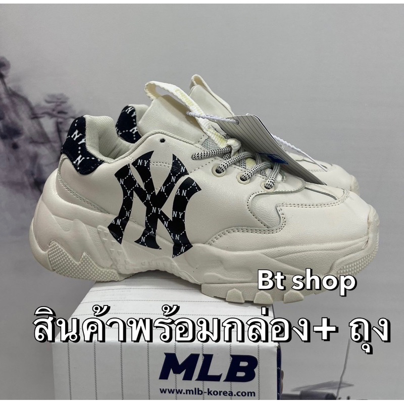 มีกล่อง มีถุง รองเท้า​ MLB​ BigBall​ Chunky​ เสริมส้น​ 6​cm รองเท้าผ้าใบ MLB NY NEW YORK มีกล่อง มีถุง