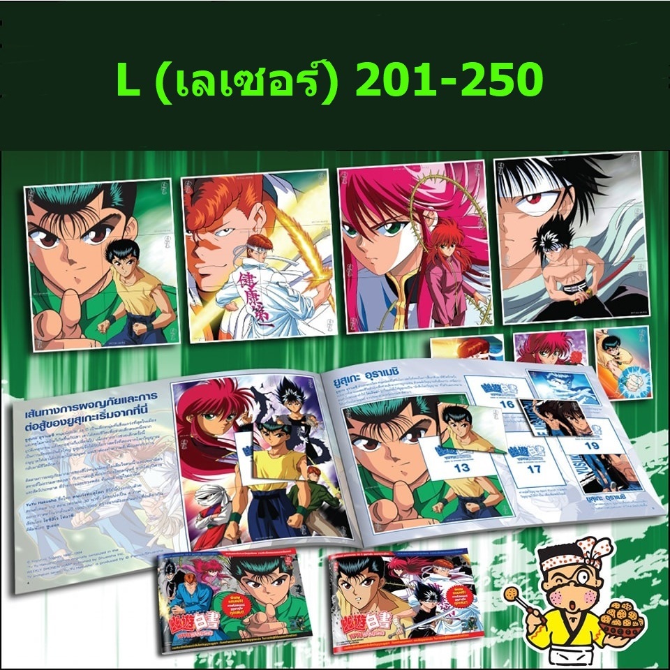 (ของแท้ 100%) เลเซอร์ Laser No.201-250 YU⭐YU⭐ Hakusho Odenya โอเดนย่า สติ๊กเกอร์เซนต์ยูยูฮาคุโช YuYu