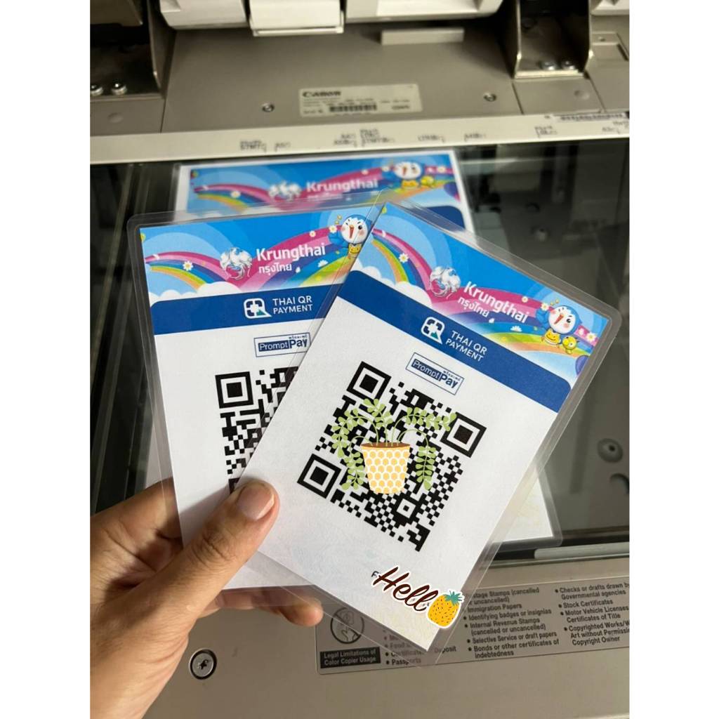 QR Code รับปริ้นคิวอาร์โค้ด เมนูอาหาร เคลือบแข็งพลาสติกตามแบบที่ลูกค้าส่งมาเท่านั้นไม่รับออกแบบ