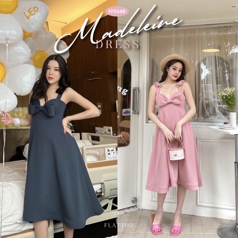 เดรส Flat2112สีชมพู🌷