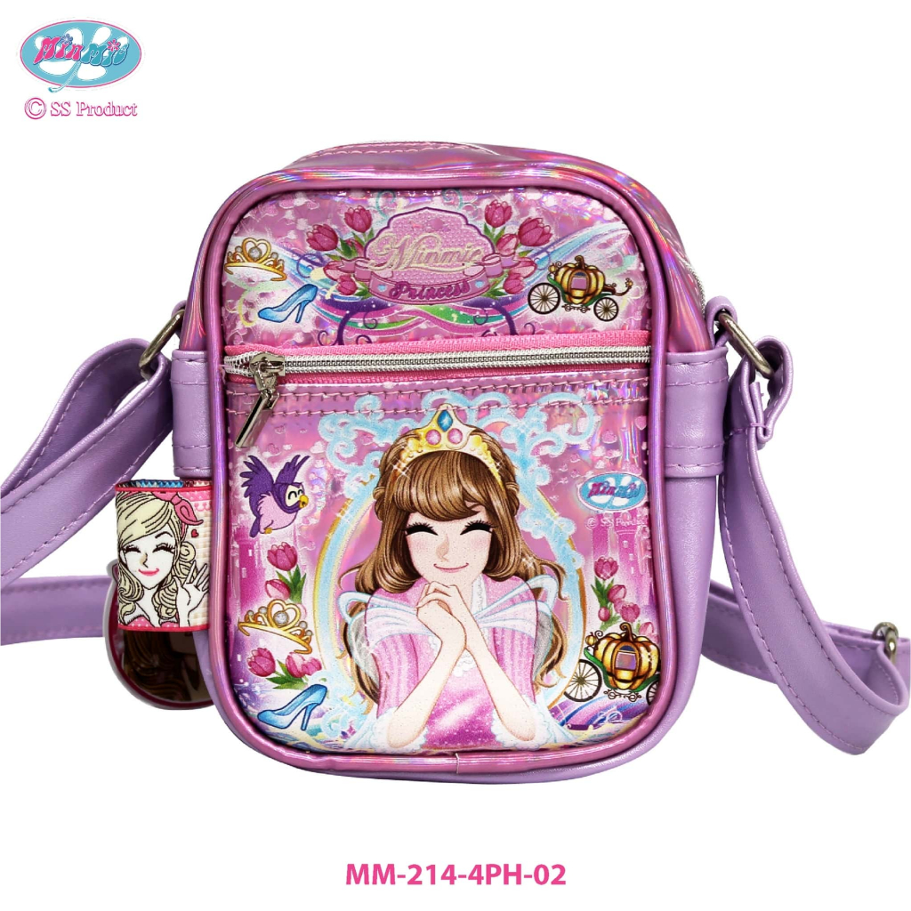 Minmie กระเป๋าสะพายข้าง Sling bag เจ้าหญิง 3 สี ทรงกลม-เหลี่ยม เหมาะสำหรับใช้งานได้ทุกวัน