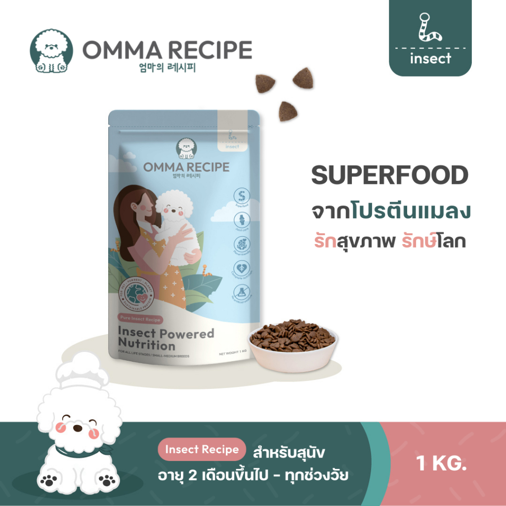 อาหารสุนัข OMMA RECIPE สูตร Insect Nutrition จากโปรตีนแมลง