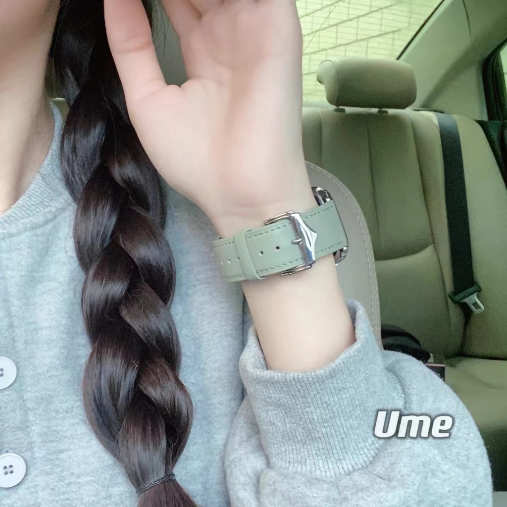 สายนาฬิกาข้อมือหนังสาย Watch10 9 7 6 se 8 ultra ขนาด 38/40/41/42/44/45/46/49มม strap ใหม่บางสายหนัง DD