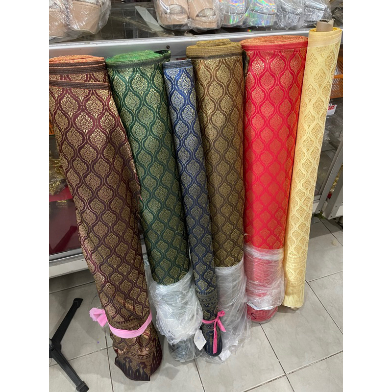 ผ้าทอลายไทย ผ้านุ่ม สีไม่ตก ผ้าเมตร