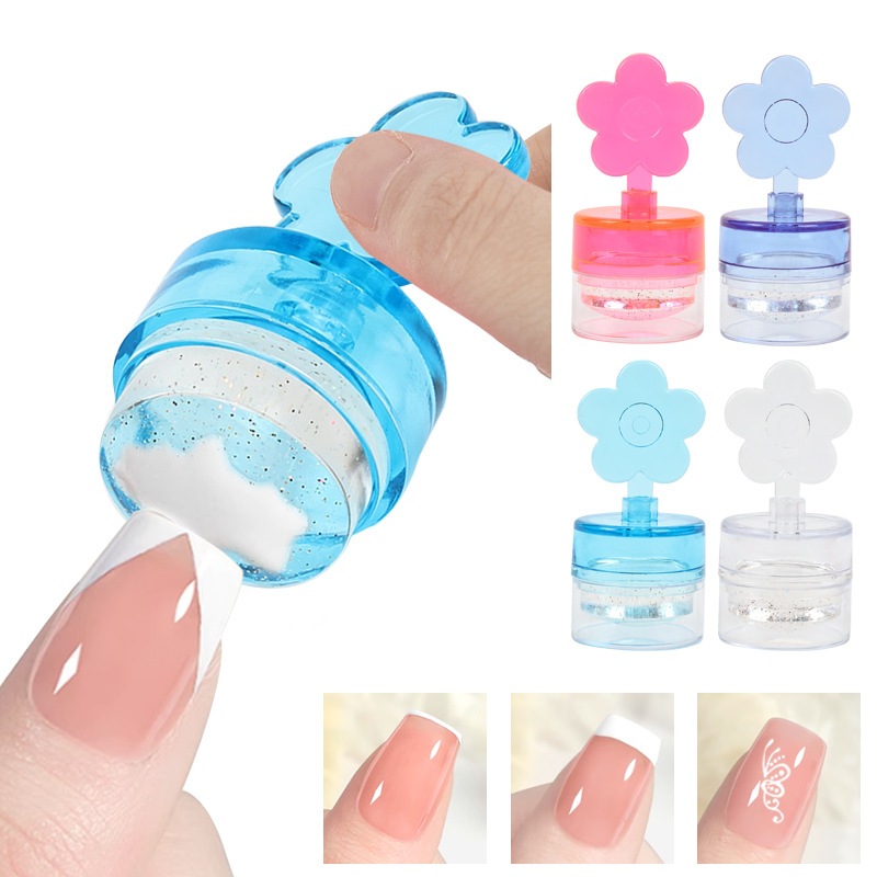 พร้อมส่งทุกวัน ซิลิโคนเฟร้นปลายเล็บ รูปดอกน่ารัก Nail Art Stamper แท่งปั๊มซิลิโคลนปลายเล็บ พร้อมแผ่นเกลี่ยสี