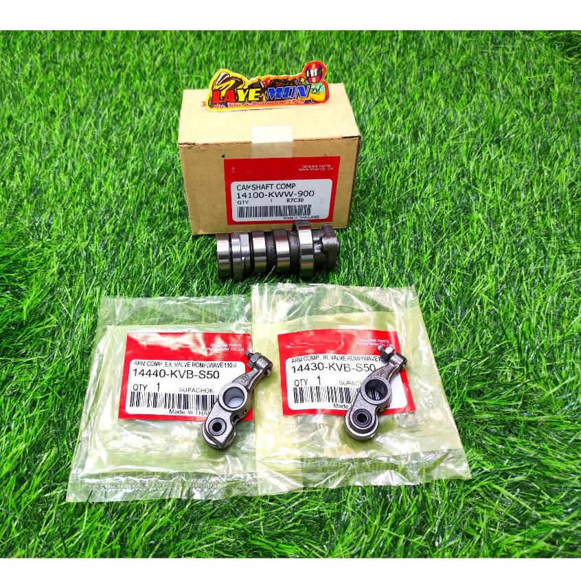 แกนราวลิ้น แคมเดิม เพลาราวลิ้น กระเดื่องวาล์ว honda cz-i wave110i เวฟ110i รุ่นแรก ปี2009-2010 รหัส yinmai-KWB
