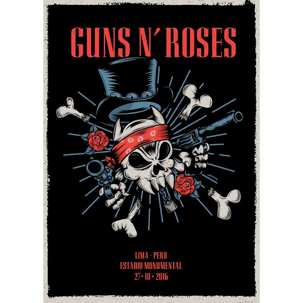 โปสเตอร์ Guns N' Roses โปสเตอร์ติดผนัง ของแต่งบ้าน วอลเปเปอร์ รูปภาพผนัง รับทำโปสเตอร์  Poster โปสเต