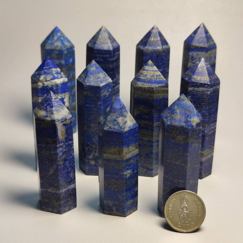 แท่งหินลาพิสลาซูลีเจียรเหลี่ยม Lapis lazuli