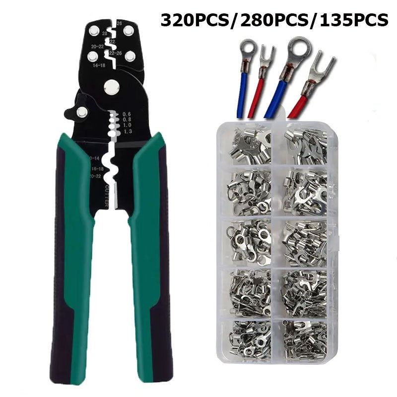 MOVATEK ชุดอุปกรณ์ต่อสายไฟ 135 ชิ้น คีมย้ำสายไฟ ใช้งานสะดวก