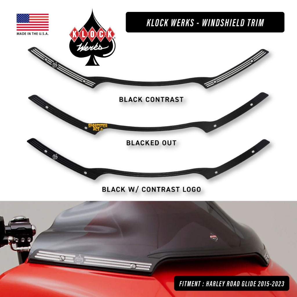 Klock Werks - คาดชิลด์ RG/SG Windshield Trim Road Glide Street Glide