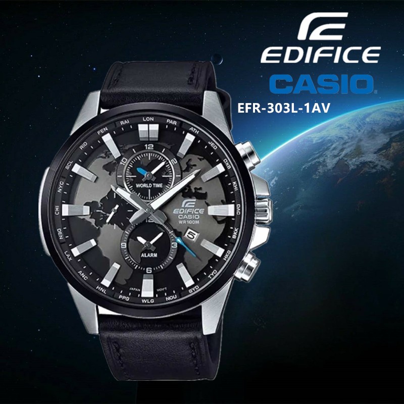 นาฬิกาCasio Edifice รุ่น EFR-303L-1AV นาฬิกา ผู้ชายสปอร์ตควอทซ์คลาสสิกสินค้าพร้อมส่ง