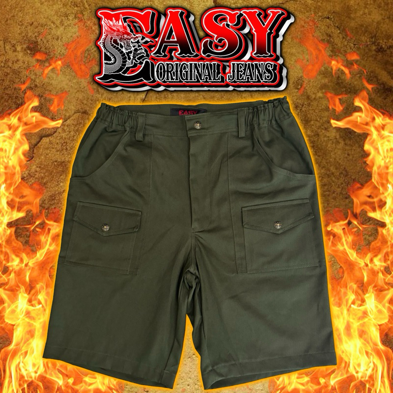 กางเกงผ้าเขียว6กระเป๋าEASY JEANS